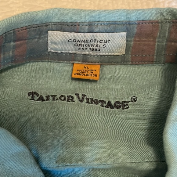 Tailor Vintage XL linen button down. NWT. - Picture 3 of 9